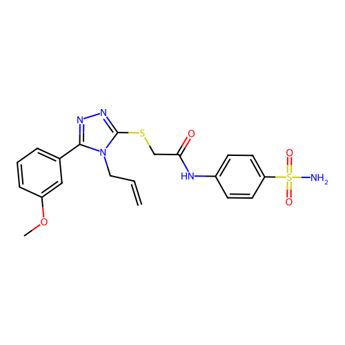 2-((4-allyl-5-(3-methoxyphenyl)-4H-1,2,4-triazol-3-yl)thio)-N-(4-sulfamoylphenyl)acetamide structure