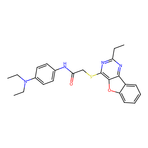 N-(4-(diethylamino)phenyl)-2-((2-ethylbenzofuro[3,2-d]pyrimidin-4-yl)thio)acetamide structure