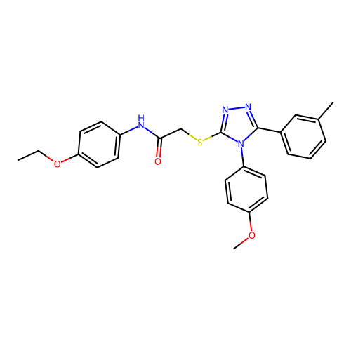 N-(4-ethoxyphenyl)-2-{[4-(4-methoxyphenyl)-5-(3-methylphenyl)-4H-1,2,4-triazol-3-yl]sulfanyl}acetamide structure