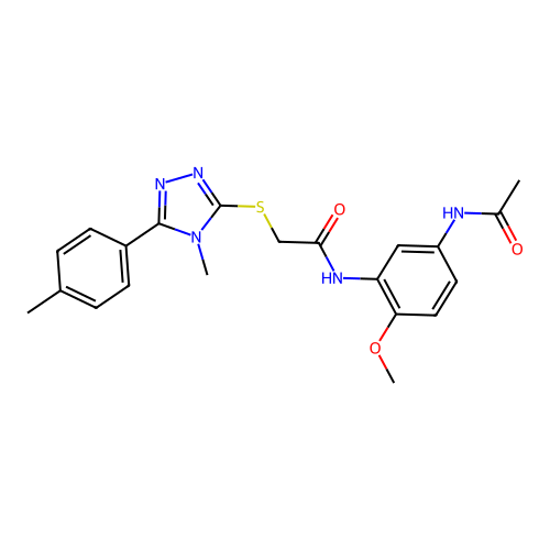 N-(5-acetamido-2-methoxyphenyl)-2-((4-methyl-5-(p-tolyl)-4H-1,2,4-triazol-3-yl)thio)acetamide structure