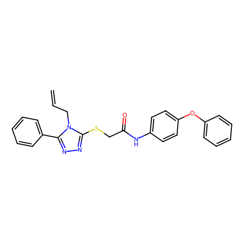 N-(4-phenoxyphenyl)-2-[(5-phenyl-4-prop-2-enyl-1,2,4-triazol-3-yl)sulfanyl]acetamide structure