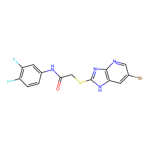 C14H9BrF2N4OS structure
