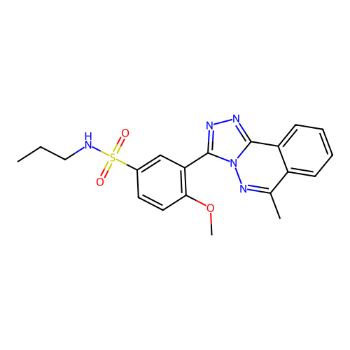 4-methoxy-3-(6-methyl-[1,2,4]triazolo[3,4-a]phthalazin-3-yl)-N-propylbenzenesulfonamide structure