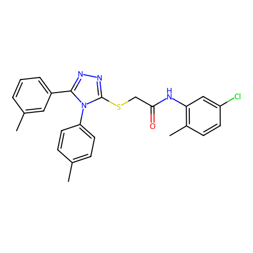 N-(5-chloro-2-methylphenyl)-2-{[5-(3-methylphenyl)-4-(4-methylphenyl)-4H-1,2,4-triazol-3-yl]sulfanyl}acetamide structure