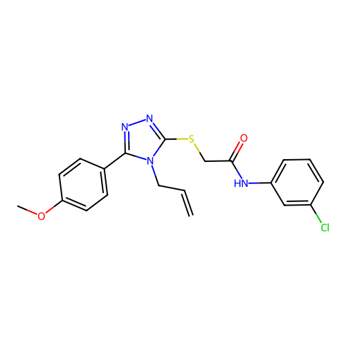 N-(3-chlorophenyl)-2-{[5-(4-methoxyphenyl)-4-(prop-2-en-1-yl)-4H-1,2,4-triazol-3-yl]sulfanyl}acetamide structure