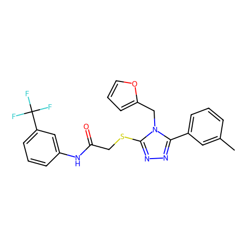 2-{[4-(furan-2-ylmethyl)-5-(3-methylphenyl)-4H-1,2,4-triazol-3-yl]sulfanyl}-N-[3-(trifluoromethyl)phenyl]acetamide structure