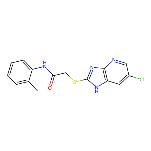 2-[(6-chloro-1H-imidazo[4,5-b]pyridin-2-yl)sulfanyl]-N-(2-methylphenyl)acetamide structure