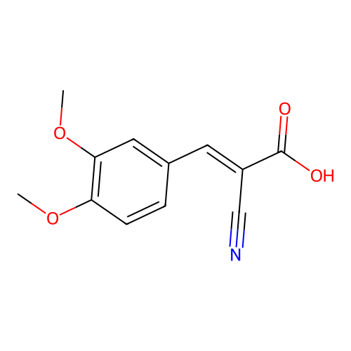 (2E)-2-Cyano-3-(3,4-dimethoxyphenyl)-2-propenoic acid structure