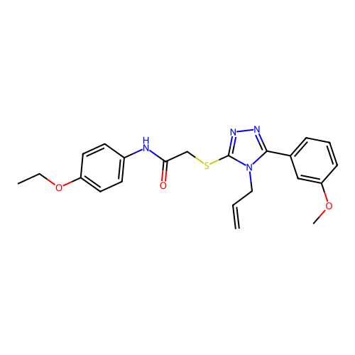 N-(4-ethoxyphenyl)-2-[[5-(3-methoxyphenyl)-4-prop-2-enyl-1,2,4-triazol-3-yl]sulfanyl]acetamide structure