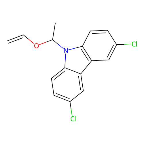 3,6-dichloro-9-(1-(vinyloxy)ethyl)-9H-carbazole structure
