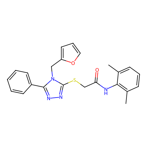 N-(2,6-dimethylphenyl)-2-((4-(furan-2-ylmethyl)-5-phenyl-4H-1,2,4-triazol-3-yl)thio)acetamide structure