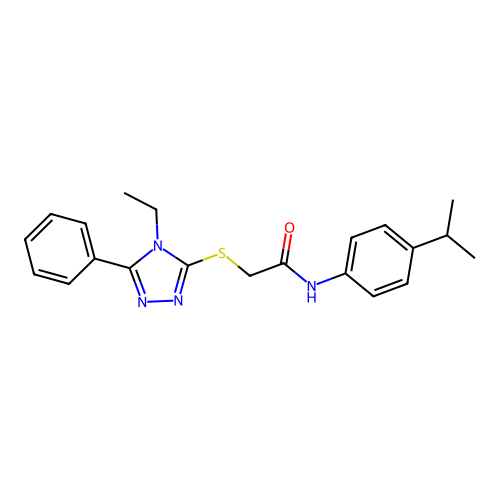 2-[(4-ethyl-5-phenyl-4H-1,2,4-triazol-3-yl)sulfanyl]-N-[4-(propan-2-yl)phenyl]acetamide structure