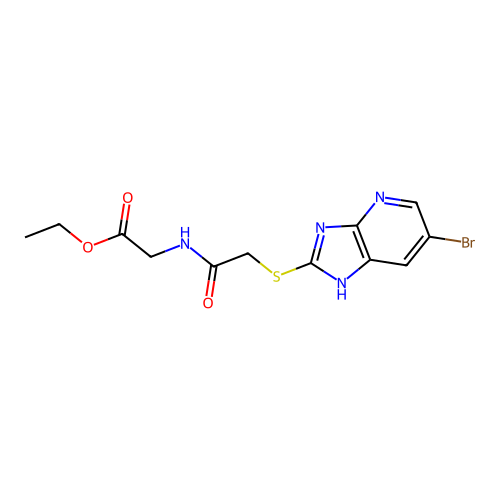 ethyl N-{[(6-bromo-3H-imidazo[4,5-b]pyridin-2-yl)sulfanyl]acetyl}glycinate structure