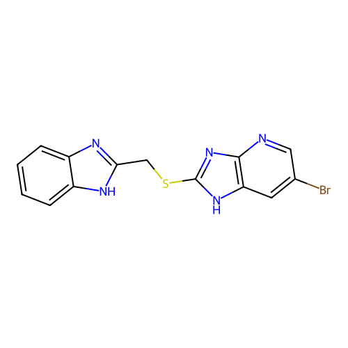 2-(1H-benzimidazol-2-ylmethylsulfanyl)-6-bromo-1H-imidazo[4,5-b]pyridine structure