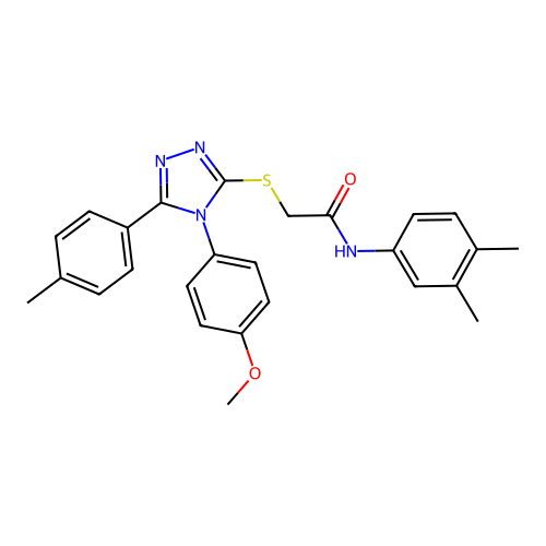 N-(3,4-dimethylphenyl)-2-{[4-(4-methoxyphenyl)-5-(4-methylphenyl)-4H-1,2,4-triazol-3-yl]sulfanyl}acetamide structure