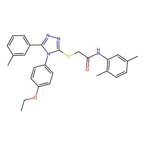 N-(2,5-dimethylphenyl)-2-{[4-(4-ethoxyphenyl)-5-(3-methylphenyl)-4H-1,2,4-triazol-3-yl]sulfanyl}acetamide structure