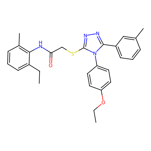 2-{[4-(4-ethoxyphenyl)-5-(3-methylphenyl)-4H-1,2,4-triazol-3-yl]sulfanyl}-N-(2-ethyl-6-methylphenyl)acetamide structure
