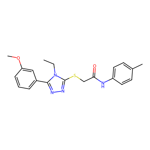 2-{[4-ethyl-5-(3-methoxyphenyl)-4H-1,2,4-triazol-3-yl]sulfanyl}-N-(4-methylphenyl)acetamide structure