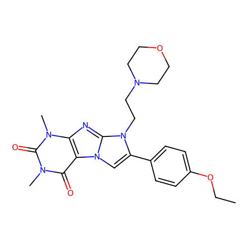 7-(4-ethoxyphenyl)-1,3-dimethyl-8-(2-morpholinoethyl)-1H-imidazo[2,1-f]purine-2,4(3H,8H)-dione structure