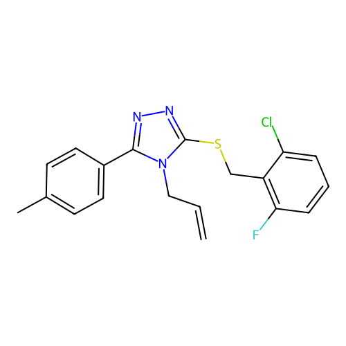 4-allyl-3-((2-chloro-6-fluorobenzyl)thio)-5-(p-tolyl)-4H-1,2,4-triazole structure