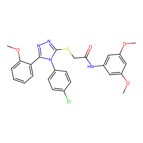 2-{[4-(4-chlorophenyl)-5-(2-methoxyphenyl)-4H-1,2,4-triazol-3-yl]sulfanyl}-N-(3,5-dimethoxyphenyl)acetamide structure