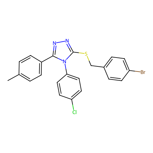 3-[(4-bromophenyl)methylsulfanyl]-4-(4-chlorophenyl)-5-(4-methylphenyl)-1,2,4-triazole structure