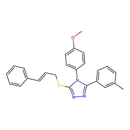 3-(cinnamylthio)-4-(4-methoxyphenyl)-5-(m-tolyl)-4H-1,2,4-triazole structure