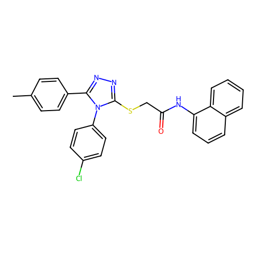 2-{[4-(4-chlorophenyl)-5-(4-methylphenyl)-4H-1,2,4-triazol-3-yl]sulfanyl}-N-(naphthalen-1-yl)acetamide structure