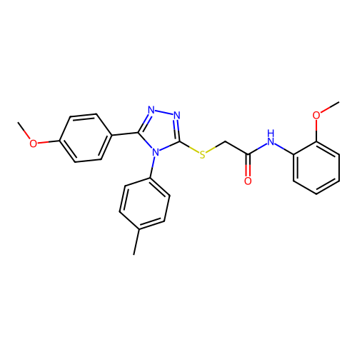N-(2-methoxyphenyl)-2-{[5-(4-methoxyphenyl)-4-(4-methylphenyl)-4H-1,2,4-triazol-3-yl]sulfanyl}acetamide structure
