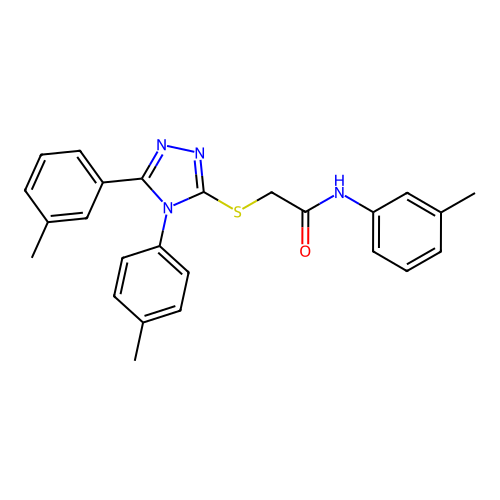 N-(3-methylphenyl)-2-[[5-(3-methylphenyl)-4-(4-methylphenyl)-1,2,4-triazol-3-yl]sulfanyl]acetamide structure