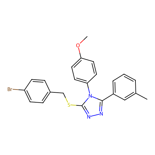 3-[(4-bromophenyl)methylsulfanyl]-4-(4-methoxyphenyl)-5-(3-methylphenyl)-1,2,4-triazole structure