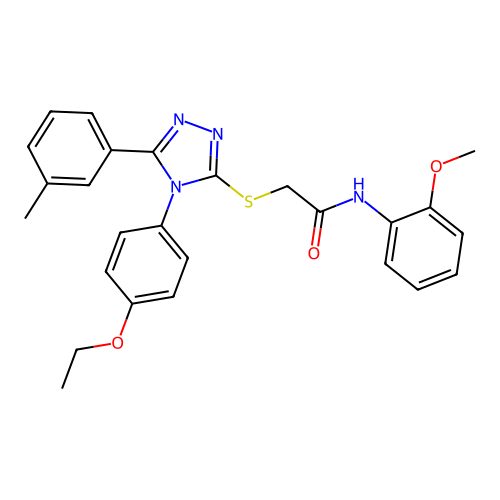 2-{[4-(4-ethoxyphenyl)-5-(3-methylphenyl)-4H-1,2,4-triazol-3-yl]sulfanyl}-N-(2-methoxyphenyl)acetamide structure