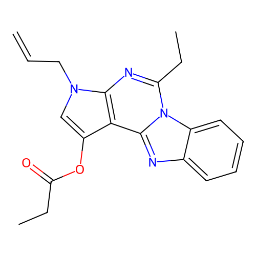 3-allyl-5-ethyl-3H-benzo[4,5]imidazo[1,2-c]pyrrolo[3,2-e]pyrimidin-1-yl propionate structure