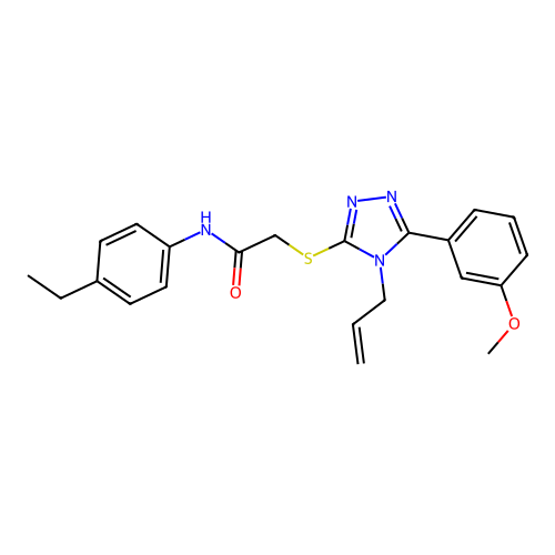 N-(4-ethylphenyl)-2-{[5-(3-methoxyphenyl)-4-(prop-2-en-1-yl)-4H-1,2,4-triazol-3-yl]sulfanyl}acetamide structure