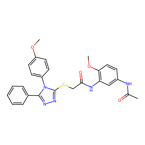 N-(5-acetamido-2-methoxyphenyl)-2-((4-(4-methoxyphenyl)-5-phenyl-4H-1,2,4-triazol-3-yl)thio)acetamide structure