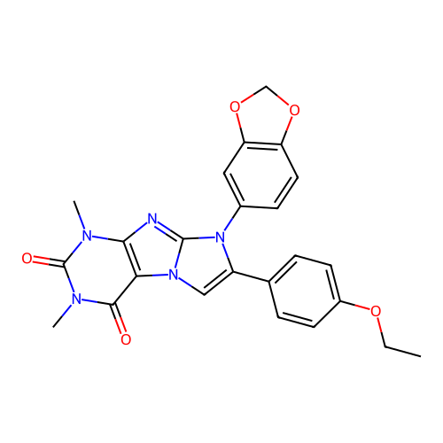 6-(1,3-benzodioxol-5-yl)-7-(4-ethoxyphenyl)-2,4-dimethylpurino[7,8-a]imidazole-1,3-dione structure