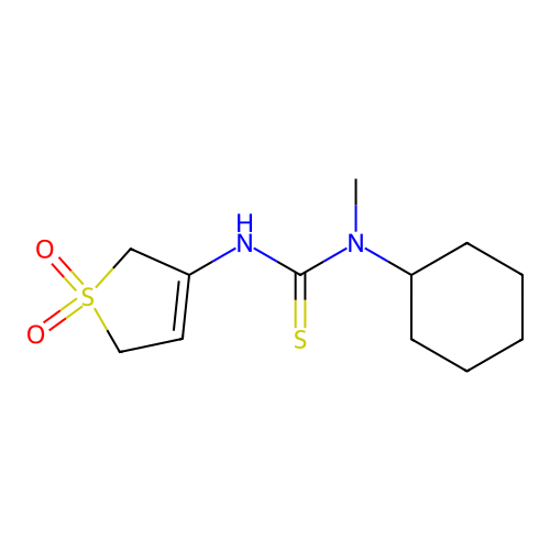 1-Cyclohexyl-3-(1,1-dioxo-2,5-dihydrothiophen-3-yl)-1-methylthiourea structure