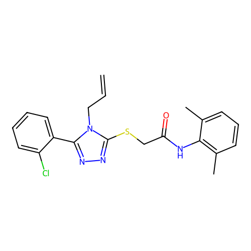 2-((4-allyl-5-(2-chlorophenyl)-4H-1,2,4-triazol-3-yl)thio)-N-(2,6-dimethylphenyl)acetamide structure
