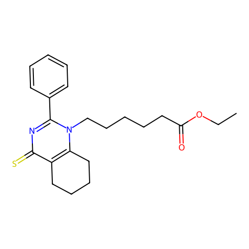ethyl 6-(2-phenyl-4-thioxo-5,6,7,8-tetrahydroquinazolin-1(4H)-yl)hexanoate structure