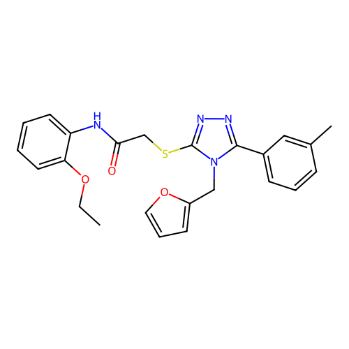 N-(2-ethoxyphenyl)-2-{[4-(furan-2-ylmethyl)-5-(3-methylphenyl)-4H-1,2,4-triazol-3-yl]sulfanyl}acetamide structure