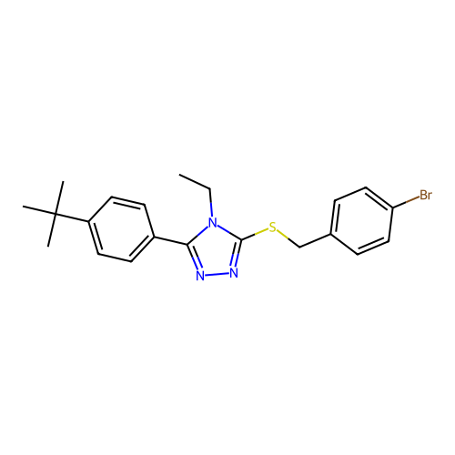 3-[(4-bromobenzyl)sulfanyl]-5-(4-tert-butylphenyl)-4-ethyl-4H-1,2,4-triazole structure