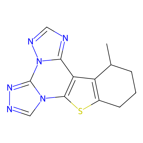 13-methyl-10,11,12,13-tetrahydro[1]benzothieno[3,2-e]bis[1,2,4]triazolo[4,3-a:1',5'-c]pyrimidine structure