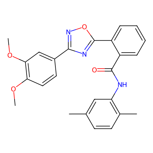 2-[3-(3,4-dimethoxyphenyl)-1,2,4-oxadiazol-5-yl]-N-(2,5-dimethylphenyl)benzamide structure