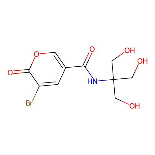 5-bromo-N-[1,3-dihydroxy-2-(hydroxymethyl)propan-2-yl]-6-oxopyran-3-carboxamide structure