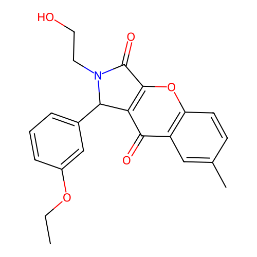 1-(3-ethoxyphenyl)-2-(2-hydroxyethyl)-7-methyl-1,2-dihydrochromeno[2,3-c]pyrrole-3,9-dione structure