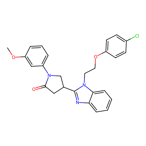 4-{1-[2-(4-chlorophenoxy)ethyl]-1H-1,3-benzodiazol-2-yl}-1-(3-methoxyphenyl)pyrrolidin-2-one structure