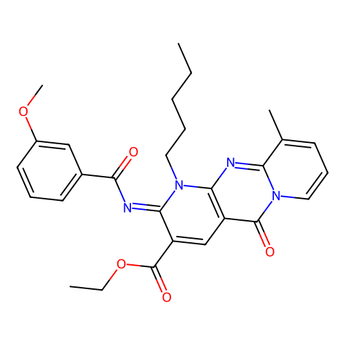 (Z)-ethyl 2-((3-methoxybenzoyl)imino)-10-methyl-5-oxo-1-pentyl-2,5-dihydro-1H-dipyrido[1,2-a:2',3'-d]pyrimidine-3-carboxylate structure