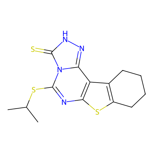 5-(isopropylthio)-8,9,10,11-tetrahydrobenzo[4,5]thieno[3,2-e][1,2,4]triazolo[4,3-c]pyrimidine-3-thiol structure