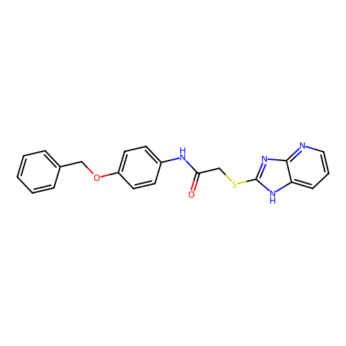 N-[4-(benzyloxy)phenyl]-2-(1H-imidazo[4,5-b]pyridin-2-ylsulfanyl)acetamide structure