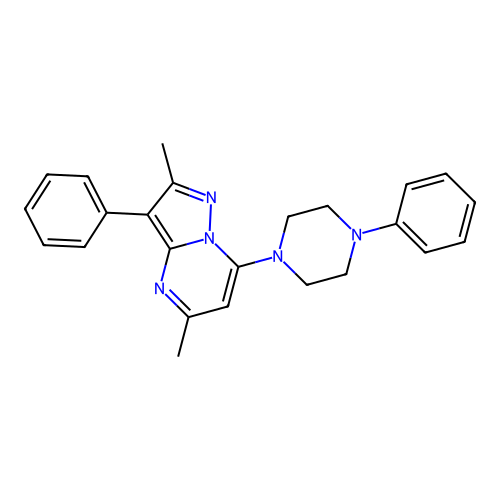 2,5-Dimethyl-3-phenyl-7-(4-phenylpiperazin-1-yl)pyrazolo[1,5-a]pyrimidine structure